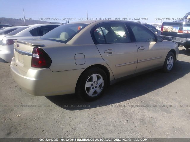 1G1ZT54815F206632 - 2005 CHEVROLET MALIBU LS GOLD photo 4