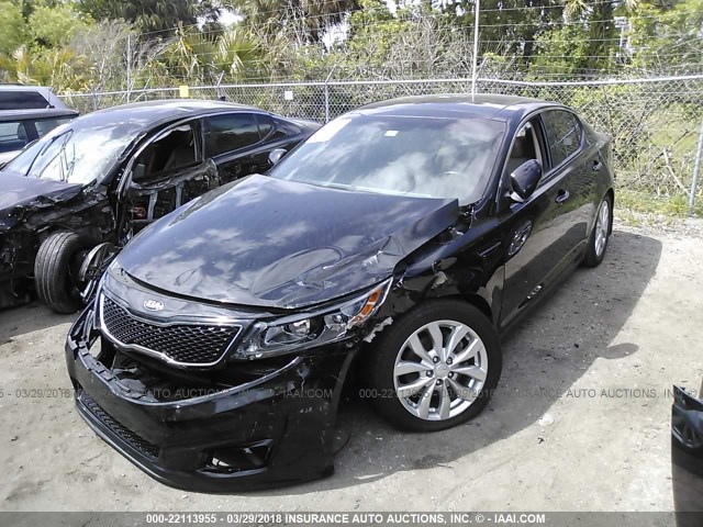 5XXGN4A72FG361238 - 2015 KIA OPTIMA EX BLACK photo 2