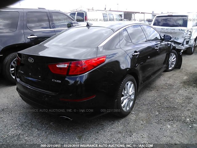 5XXGN4A72FG361238 - 2015 KIA OPTIMA EX BLACK photo 4