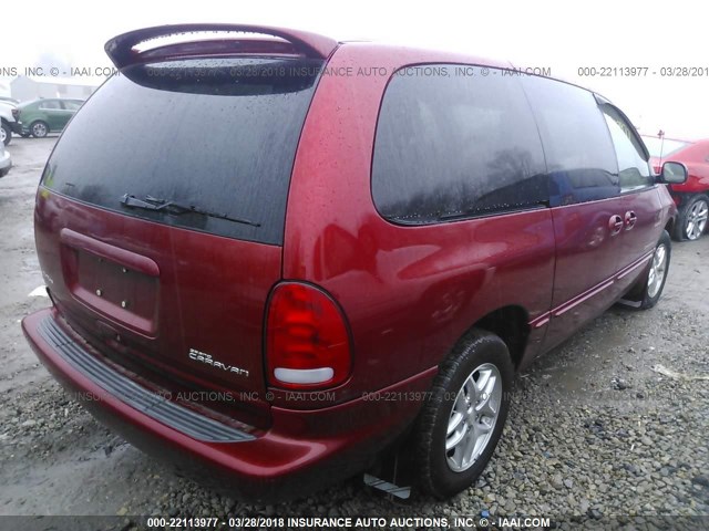 1B4GP44GXYB746185 - 2000 DODGE GRAND CARAVAN SE/SPORT RED photo 4