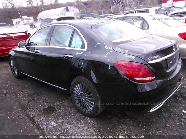 55SWF4KB8GU105488 - 2016 MERCEDES-BENZ C 300 4MATIC BLACK photo 3