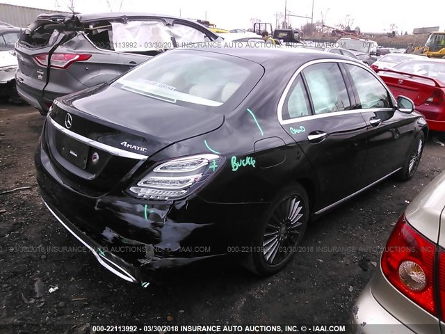 55SWF4KB8GU105488 - 2016 MERCEDES-BENZ C 300 4MATIC BLACK photo 4