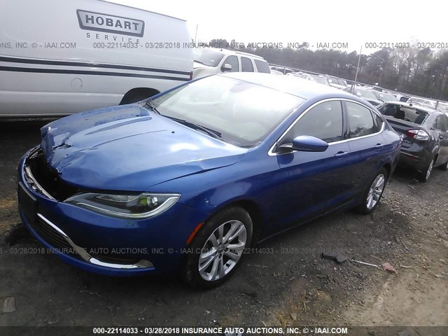 1C3CCCABXFN701117 - 2015 CHRYSLER 200 LIMITED BLUE photo 2