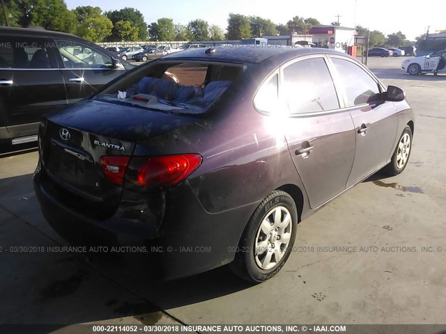 KMHDU46D98U354543 - 2008 HYUNDAI ELANTRA GLS/SE/LIMITED PURPLE photo 4