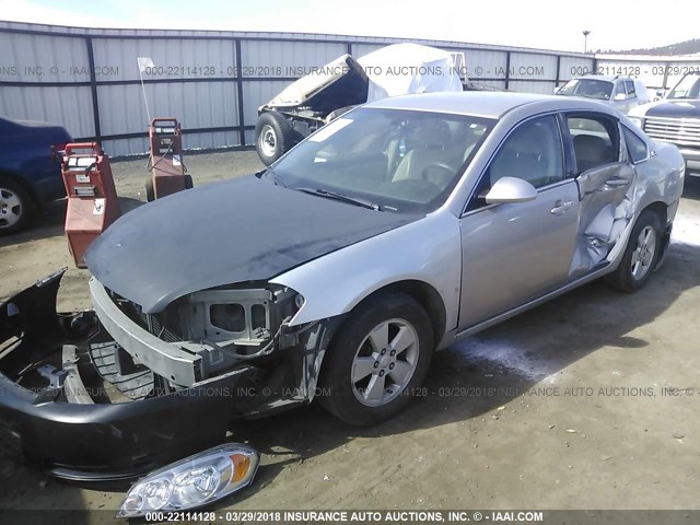 2G1WT58K489180923 - 2008 CHEVROLET IMPALA LT SILVER photo 2