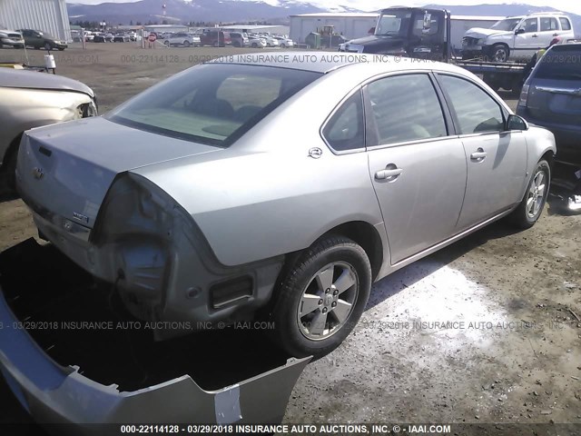 2G1WT58K489180923 - 2008 CHEVROLET IMPALA LT SILVER photo 4