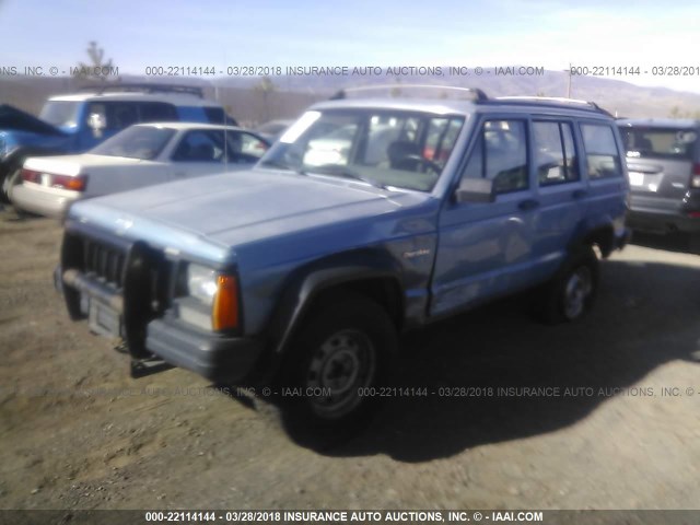 1J4FJ28S8ML566737 - 1991 JEEP CHEROKEE BLUE photo 2