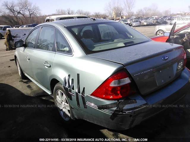 1FAHP24117G158092 - 2007 FORD FIVE HUNDRED SEL GREEN photo 3