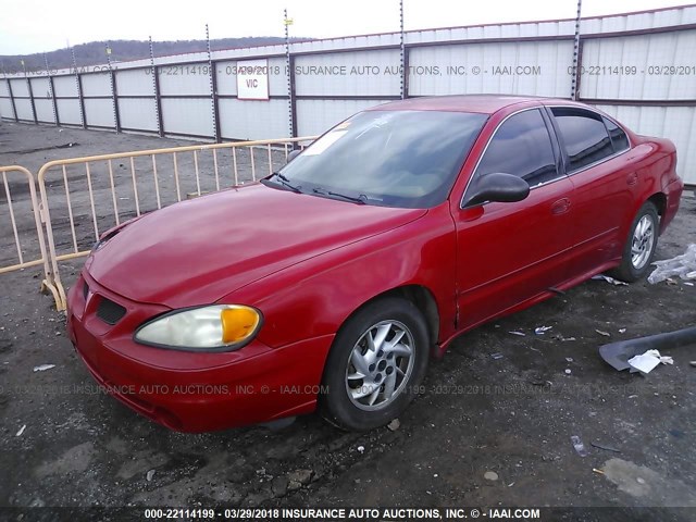 1G2NE52F34M557459 - 2004 PONTIAC GRAND AM SE RED photo 2