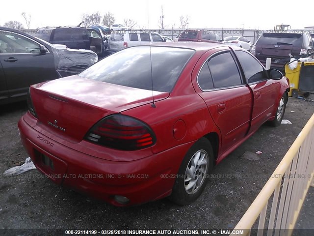 1G2NE52F34M557459 - 2004 PONTIAC GRAND AM SE RED photo 4