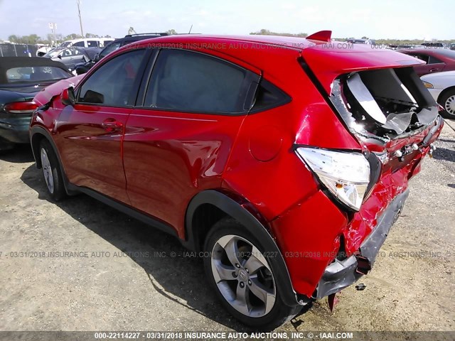 3CZRU5H33HG700281 - 2017 HONDA HR-V LX RED photo 3