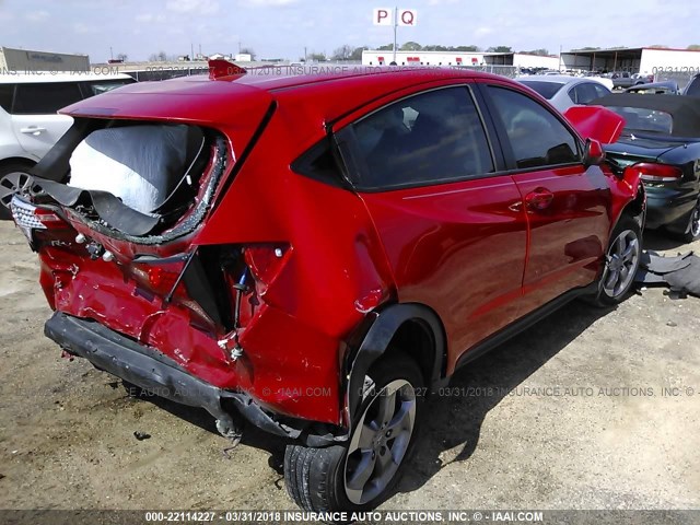 3CZRU5H33HG700281 - 2017 HONDA HR-V LX RED photo 4