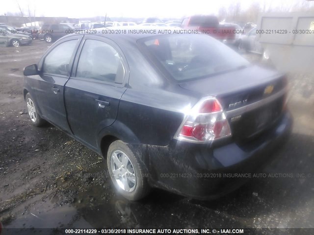 KL1TD5DE3AB132221 - 2010 CHEVROLET AVEO LS/LT BLACK photo 3