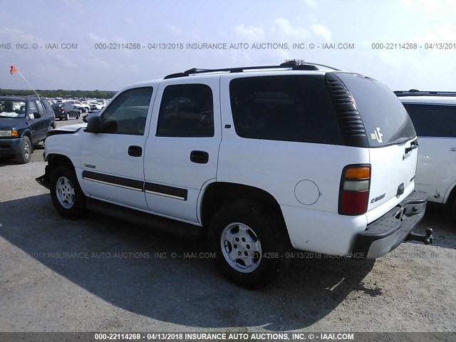 1GNEC13Z43R177347 - 2003 CHEVROLET TAHOE C1500 WHITE photo 3