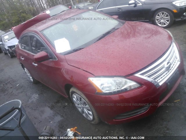 3N1AB7AP4DL619540 - 2013 NISSAN SENTRA S/SV/SR/SL RED photo 1