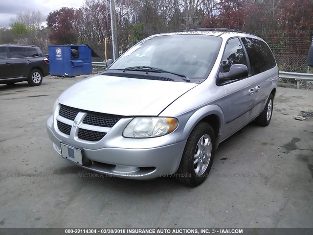 2B4GP44R12R770241 - 2002 DODGE GRAND CARAVAN SPORT SILVER photo 2