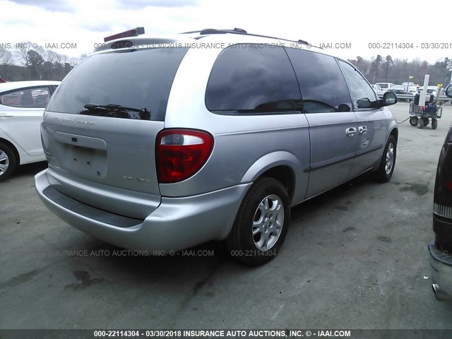 2B4GP44R12R770241 - 2002 DODGE GRAND CARAVAN SPORT SILVER photo 4