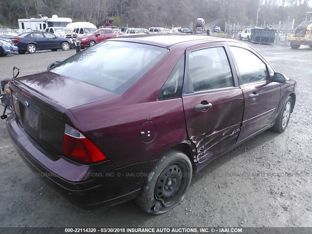 1FAFP34N07W301166 - 2007 FORD FOCUS ZX4/S/SE/SES BURGUNDY photo 6