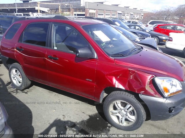 KNDJE723177423998 - 2007 KIA SPORTAGE EX/LX RED photo 6