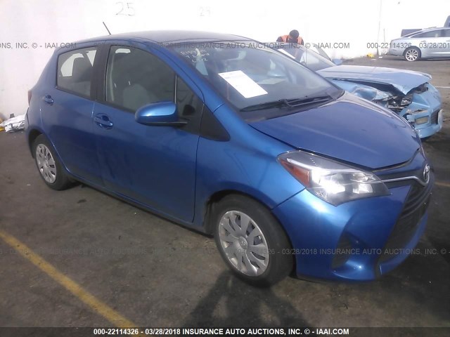 VNKKTUD32FA033300 - 2015 TOYOTA YARIS BLUE photo 1