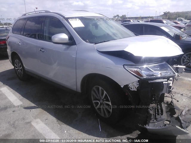 5N1AR2MM6EC640685 - 2014 NISSAN PATHFINDER S/SV/SL/PLATINUM 银色 照片 1