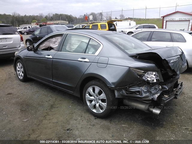 1HGCP36818A072842 - 2008 HONDA ACCORD EXL GRAY photo 3