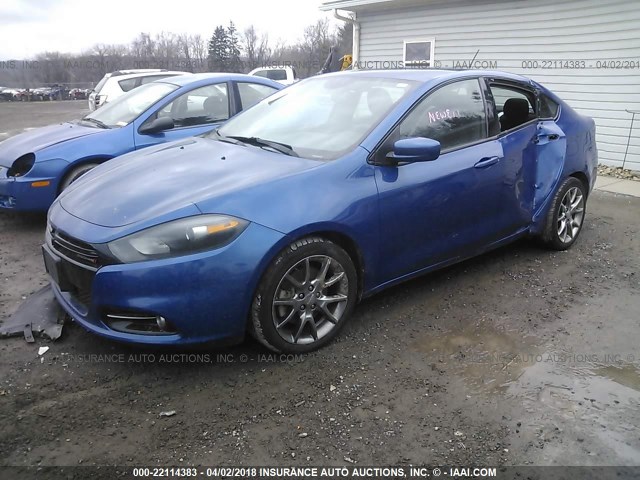 1C3CDFBA1DD338908 - 2013 DODGE DART SXT BLUE photo 2