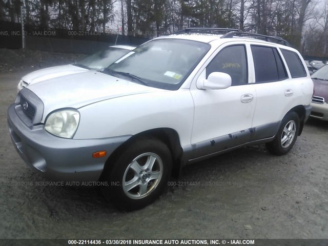 KM8SC73D92U224737 - 2002 HYUNDAI SANTA FE GLS/LX WHITE photo 2