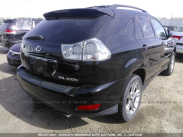 JTJGW31U362000293 - 2006 LEXUS RX 400 BLACK photo 4