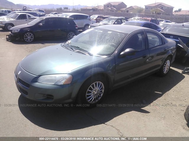 1B3EL46XX2N347593 - 2002 DODGE STRATUS SE PLUS GREEN photo 2