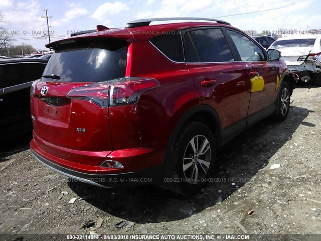 2T3WFREV0HW389036 - 2017 TOYOTA RAV4 XLE RED photo 4