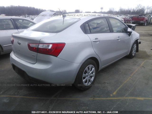 KNADM4A37C6075122 - 2012 KIA RIO LX Արծաթագույն լուսանկար 4