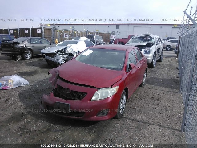 JTDBL40E399083659 - 2009 TOYOTA COROLLA LE/XLE RED photo 2