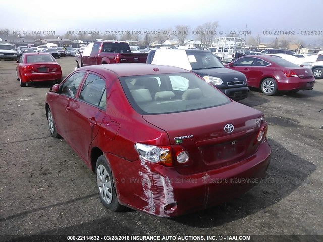 JTDBL40E399083659 - 2009 TOYOTA COROLLA LE/XLE RED photo 3