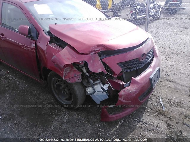 JTDBL40E399083659 - 2009 TOYOTA COROLLA LE/XLE RED photo 6