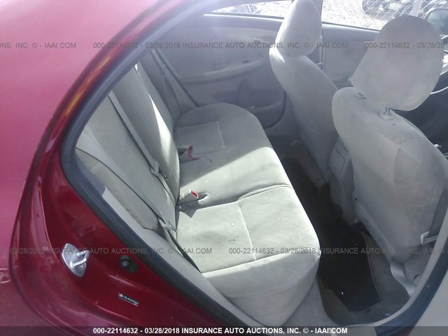 JTDBL40E399083659 - 2009 TOYOTA COROLLA LE/XLE RED photo 8