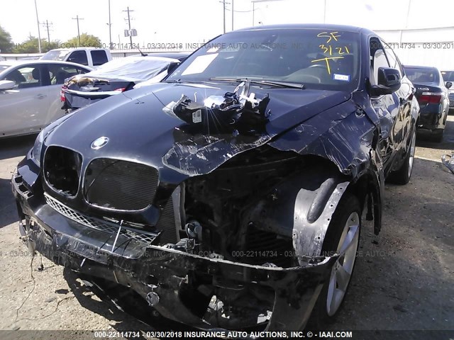 5UXFG83539LZ94276 - 2009 BMW X6 BLACK photo 2