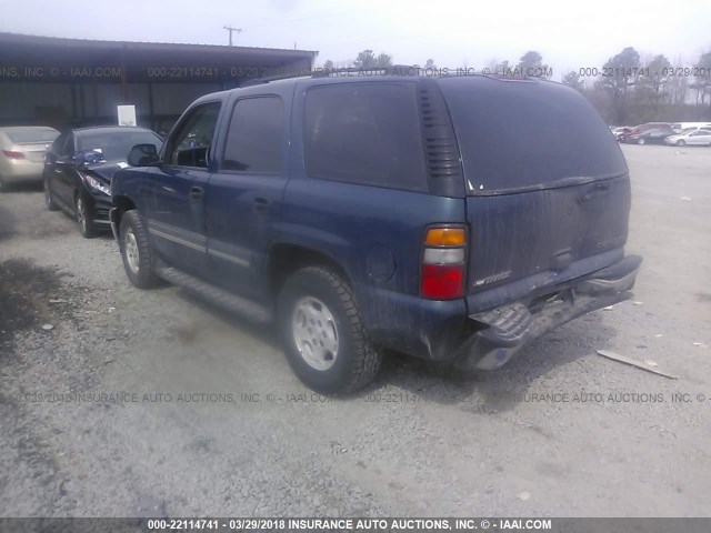 1GNEC13T65R150116 - 2005 CHEVROLET TAHOE C1500 BLUE photo 3