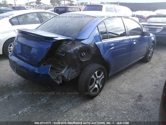 1G8AL52F45Z124506 - 2005 SATURN ION LEVEL 3 BLUE photo 4