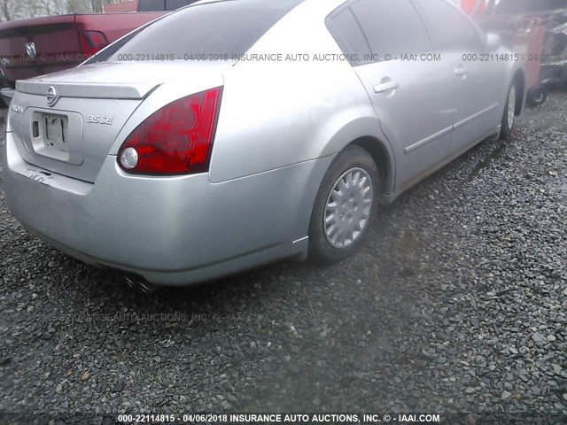 1N4BA41E86C839835 - 2006 NISSAN MAXIMA SE/SL SILVER photo 4