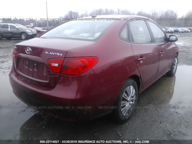 KMHDU46D58U548082 - 2008 HYUNDAI ELANTRA GLS/SE/LIMITED RED photo 4