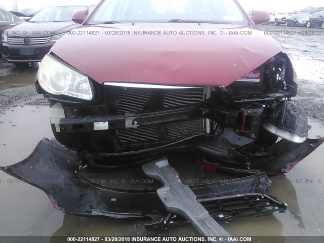 KMHDU46D58U548082 - 2008 HYUNDAI ELANTRA GLS/SE/LIMITED RED photo 6