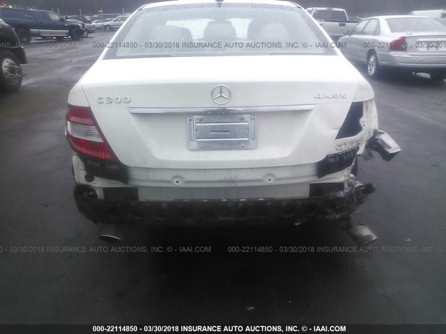 WDDGF8BB1AR127790 - 2010 MERCEDES-BENZ C 300 4MATIC WHITE photo 6