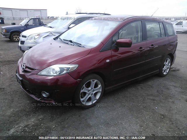 JM1CR293680316994 - 2008 MAZDA 5 RED photo 2