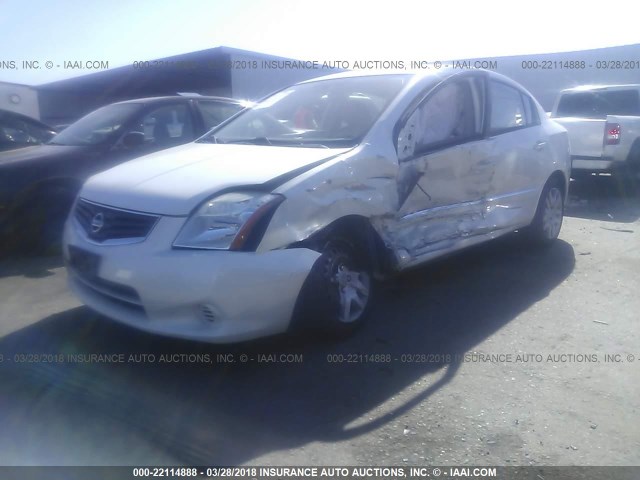 3N1AB6AP5CL605722 - 2012 NISSAN SENTRA 2.0/2.0S/SR/2.0SL WHITE photo 2