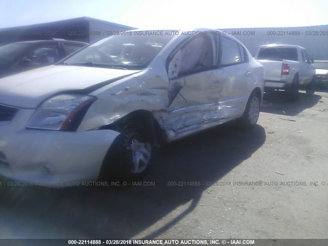 3N1AB6AP5CL605722 - 2012 NISSAN SENTRA 2.0/2.0S/SR/2.0SL WHITE photo 6