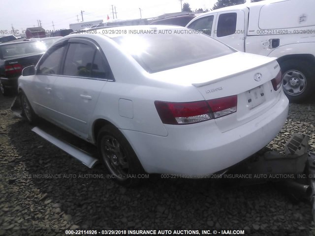 5NPEU46F48H395120 - 2008 HYUNDAI SONATA SE/LIMITED WHITE photo 3