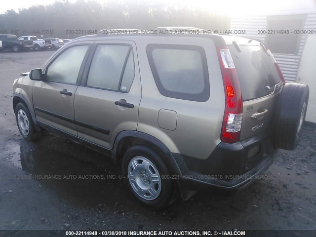 JHLRD68596C003021 - 2006 HONDA CR-V LX BEIGE photo 3