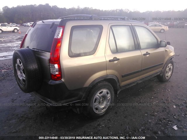 JHLRD68596C003021 - 2006 HONDA CR-V LX BEIGE photo 4