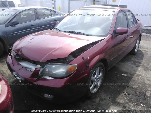 JM1BJ225610472425 - 2001 MAZDA PROTEGE LX/ES RED photo 2